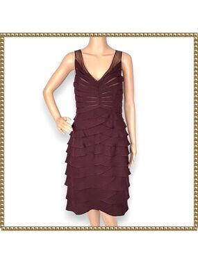 Eliza J Purple Sleeveless Tiered Ruffle Dress Size 10